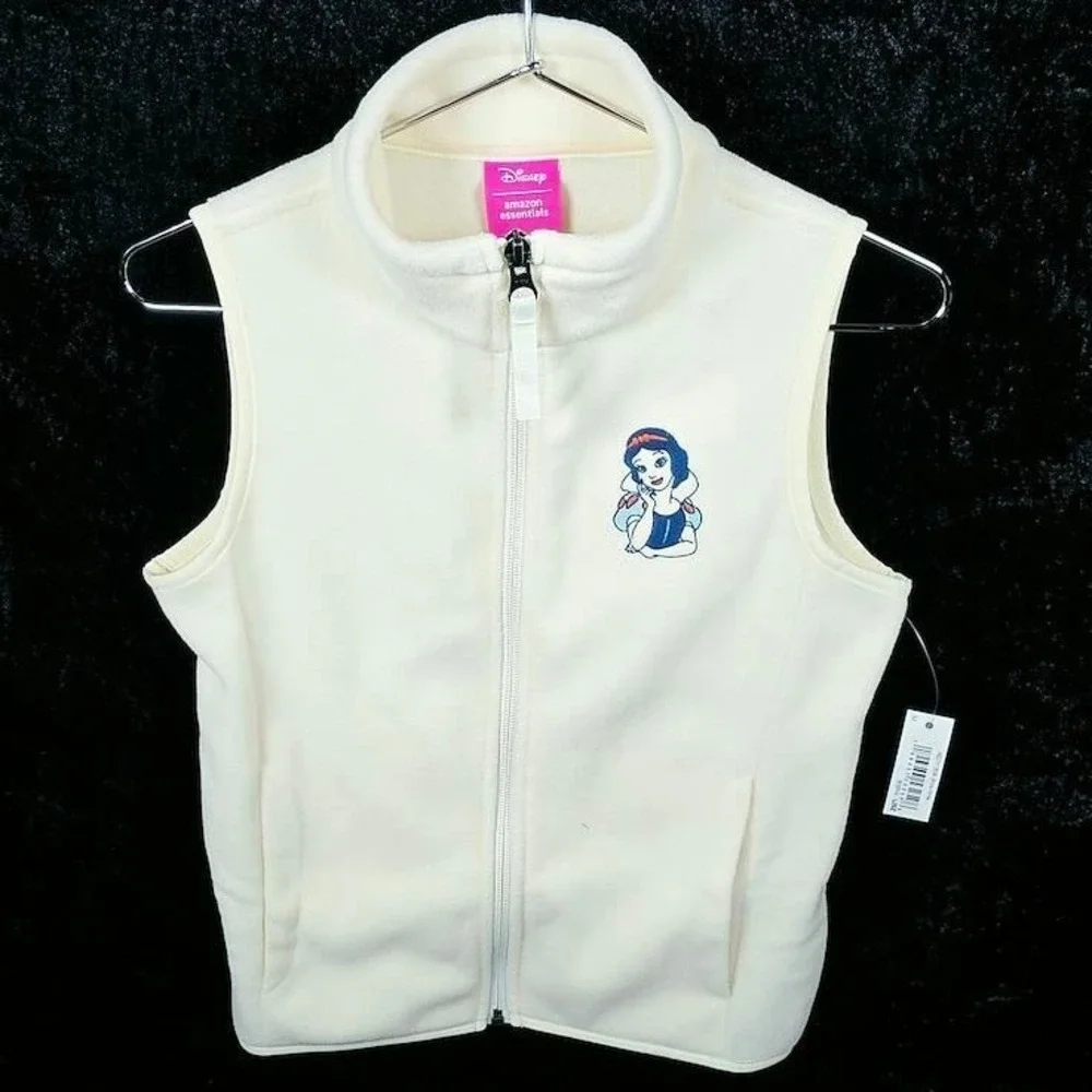 Disney Girls Snow White Fleece Vest Off White Size M 8